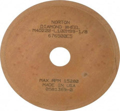 Norton - 3" Diam x 1/2" Hole x 0.01" Thick, 220 Grit Surface Grinding Wheel - Diamond, Type 1A1, Very Fine Grade, Metal Bond - Exact Industrial Supply