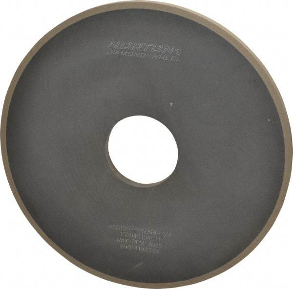 Norton - 12" Diam x 3" Hole x 1/2" Thick, 150 Grit Surface Grinding Wheel - Diamond, Type 1A1, Very Fine Grade, Resinoid Bond - Exact Industrial Supply