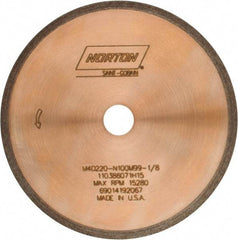 Norton - 4" Diam x 1/2" Hole, 220 Grit Surface Grinding Wheel - Diamond, Type 1A1R, Fine Grade - Exact Industrial Supply