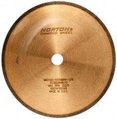 Norton - 5" Diam x 1/2" Hole, 150 Grit Surface Grinding Wheel - Diamond, Type 1A1R, Medium Grade - Exact Industrial Supply