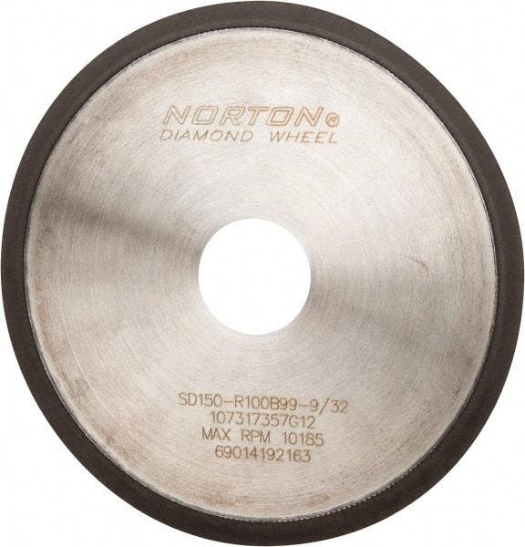 Norton - 6" Diam x 1-1/4" Hole, 150 Grit Surface Grinding Wheel - Diamond, Type 1A1R, Medium Grade - Exact Industrial Supply