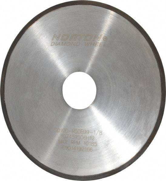 Norton - 6" Diam x 1-1/4" Hole, 100 Grit Surface Grinding Wheel - Diamond, Type 1A1R, Coarse Grade - Exact Industrial Supply