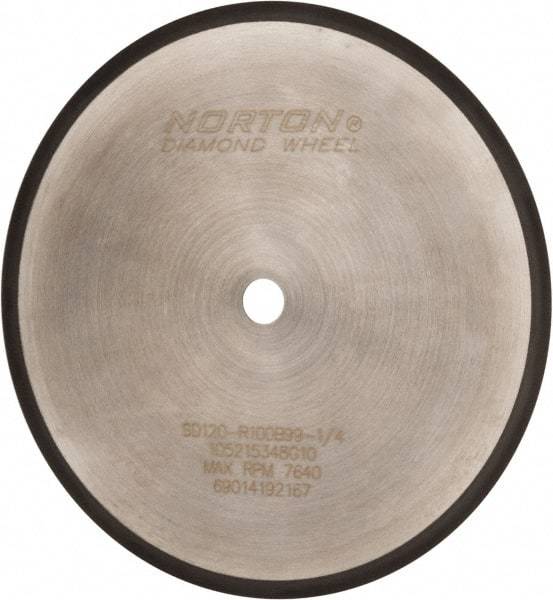 Norton - 8" Diam x 5/8" Hole, 120 Grit Surface Grinding Wheel - Diamond, Type 1A1R, Coarse Grade - Exact Industrial Supply