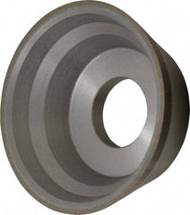 Norton - 3-3/4" Diam, 1-1/4" Hole Size, 1-1/2" Overall Thickness, 100 Grit, Type 11 Tool & Cutter Grinding Wheel - Fine Grade, CBN, Resinoid Bond - Exact Industrial Supply