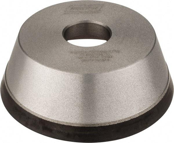 Norton - 5" Diam, 1-1/4" Hole Size, 1-3/4" Overall Thickness, 120 Grit, Type 11 Tool & Cutter Grinding Wheel - Fine Grade, Diamond, Resinoid Bond - Exact Industrial Supply