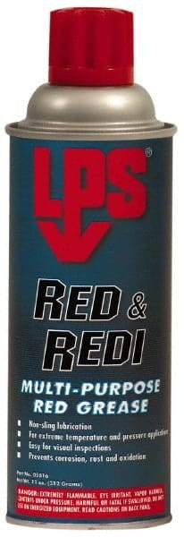 LPS - 11 oz Aerosol General Purpose Grease - Red, 450°F Max Temp, NLGIG 2, - Exact Industrial Supply