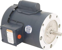 Leeson - 1/3 Max hp, 1,500 Max RPM, Electric AC DC Motor - 110/220 V Input, Single Phase, 56C Frame, 5/8" Shaft Diam, C-Face Mount, TEFC Enclosure - Exact Industrial Supply