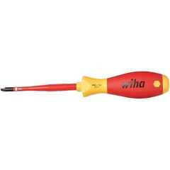 Wiha - #2, 8-19/64" OAL, Insulated Phillips Screwdriver - 3-15/16" Blade Length, Straight Shank, Acetate Handle - Exact Industrial Supply