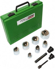 Greenlee - 12 Piece, .885 to 2.416" Punch Hole Diam, Power Knockout Set - Round Punch, 10 Gage Stainless Steel - Exact Industrial Supply