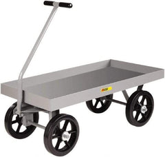 Little Giant - 3,000 Lb Capacity Steel Wagon Truck - Steel Deck, 24" OAW, 48" Platform Length x 18-1/2" Platform Height, Pneumatic Casters - Exact Industrial Supply