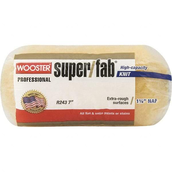 Wooster Brush - 1-1/4" Nap, 7" Wide Paint Roller - Extra-Rough Texture, Synthetic Knit - Exact Industrial Supply