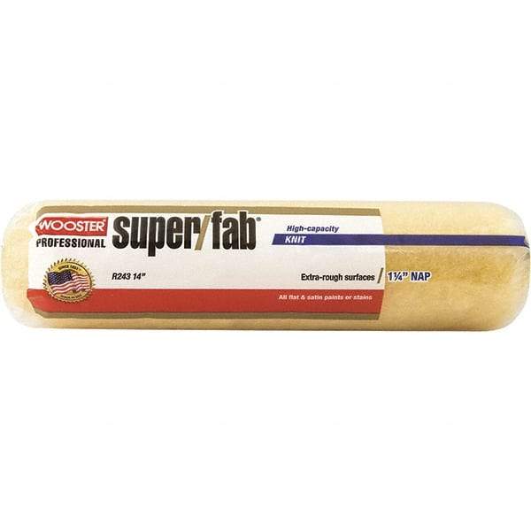 Wooster Brush - 1-1/4" Nap, 14" Wide Paint Roller - Extra-Rough Texture, Synthetic Knit - Exact Industrial Supply