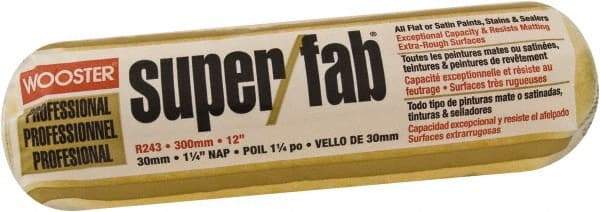 Wooster Brush - 1-1/4" Nap, 12" Wide Paint Roller - Extra-Rough Texture, Synthetic Knit - Exact Industrial Supply