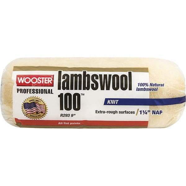 Wooster Brush - 1-1/4" Nap, 9" Wide Paint Roller - Extra-Rough Texture, Lambswool - Exact Industrial Supply