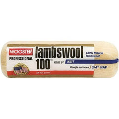 Wooster Brush - 3/4" Nap, 9" Wide Paint Roller - Semi-Rough to Rough Texture, Lambswool - Exact Industrial Supply