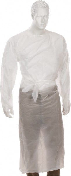 PRO-SAFE - Pack of (50) Size Universal White Isolation Gowns without Pockets - Exact Industrial Supply