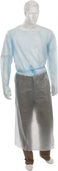 PRO-SAFE - Pack of (50) Size Universal Blue Isolation Gown without Pockets - Exact Industrial Supply