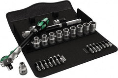 Wera - 1/2" Drive Standard Socket Set - 3/8 to 13/16" - Exact Industrial Supply