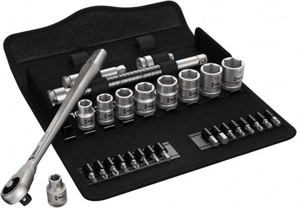 Wera - 3/8" Drive Standard Socket Set - 8 to 19mm - Exact Industrial Supply