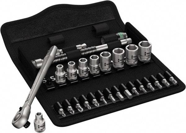 Wera - 1/4" Drive Standard Socket Set - 5 to 13mm - Exact Industrial Supply