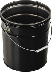 Vestil - 5 Gal Black Steel Pail - 13-3/8" High - Exact Industrial Supply