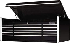 EXTREME TOOLS - 1 Compartment 15 Drawer Top Tool Chest - 72" Wide x 30" Deep x 26-1/4" High, Steel, Black - Exact Industrial Supply