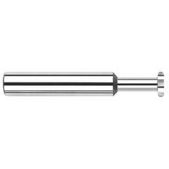 Harvey Tool - 3/8" Cut Diam, 0.0624" Cut Width, 3/8" Shank, Straight-Tooth Woodruff Keyseat Cutter - Exact Industrial Supply