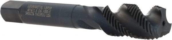 Kennametal - M16x1.50 3 Flute Modified Bottoming Spiral Flute Tap - Vanadium High Speed Steel, Oxide Finish, 3-13/16" OAL, Right Hand Flute, Right Hand Thread, D6, Series GOtap\xAE - Exact Industrial Supply