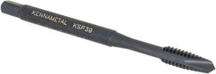 Kennametal - #6-32, 2 Flute, Oxide Finish, Vanadium High Speed Steel Spiral Point Tap - Plug Chamfer, Right Hand Thread, 2" OAL, 9.7mm Thread Length, 3.58mm Shank Diam, 3B Class of Fit, Series GOtap - Exact Industrial Supply