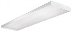 Cooper Lighting - 4 Lamp, 4 Ft. Long, 32 Watt, Surface Mounted, Fluorescent Lamp Wraparound Light Fixture - 120-277 Volt, White, Electronic Ballast - Exact Industrial Supply