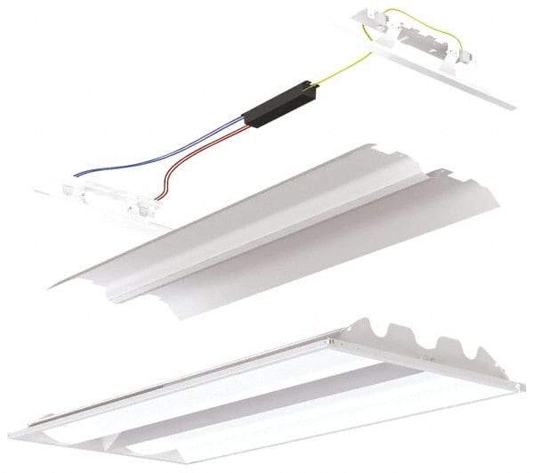 Cooper Lighting - 2 Lamp, 17 Watts, 2 x 2', Electronic Start Troffer Light Fixture Retrofit Kit - White Fluorescent Lamp - Exact Industrial Supply