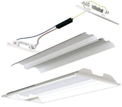 Cooper Lighting - 2 Lamp, 17 Watts, 2 x 2', Electronic Start Troffer Light Fixture Retrofit Kit - White Fluorescent Lamp - Exact Industrial Supply