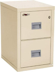 FireKing - 17-3/4" Wide x 27-3/4" High x 22-1/8" Deep, 2 Drawer Vertical File - Steel, Parchment - Exact Industrial Supply