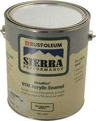 Rust-Oleum - 1 Gal White Semi Gloss Finish Acrylic Enamel Paint - Interior/Exterior, Direct to Metal, <0 gL VOC Compliance - Exact Industrial Supply