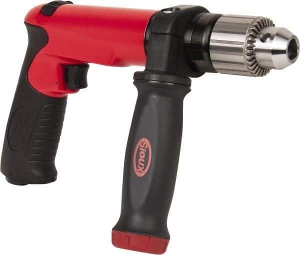 Sioux Tools - 1/2" Reversible Keyed Chuck - Pistol Grip Handle, 700 RPM, 14.16 LPS, 30 CFM, 1 hp - Exact Industrial Supply