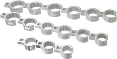 Proto - 15 Piece 1/2" Drive Flare Nut Crowfoot Wrench Set - 1-1/8 to 2", with Clip Rail - Exact Industrial Supply