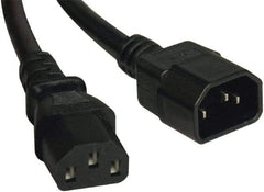 Tripp-Lite - 10', 14/3 Gauge/Conductors, Black Indoor Replacement Cord - 0 Receptacles, 15 Amps, 120 VAC, UL SJT, NEMA IEC-320 - Exact Industrial Supply