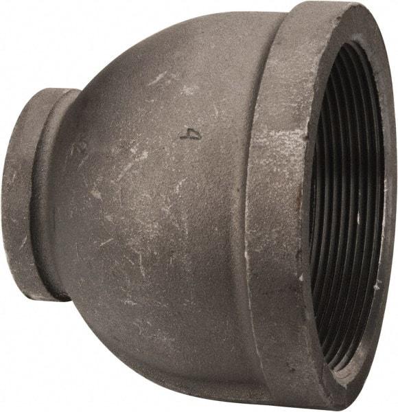 Made in USA - Size 4 x 2", Class 150, Malleable Iron Black Pipe Reducing Coupling - 300 psi, Threaded End Connection - Exact Industrial Supply