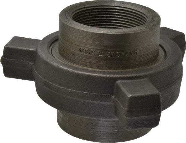 Made in USA - Size 2", Class 3,000, Forged Carbon Steel Black Pipe Lug Union - 3,000 psi, Threaded End Connection - Exact Industrial Supply