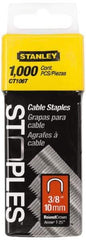 Stanley - 5/16" Wide Galvanized Steel Cable Staples - 3/8" Leg Length - Exact Industrial Supply
