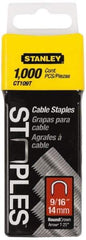 Stanley - 5/16" Wide Galvanized Steel Cable Staples - 9/16" Leg Length - Exact Industrial Supply
