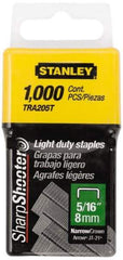 Stanley - 7/16" Wide Galvanized Steel Light Duty Staples - 5/16" Leg Length - Exact Industrial Supply