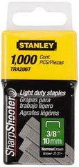Stanley - 7/16" Wide Galvanized Steel Light Duty Staples - 3/8" Leg Length - Exact Industrial Supply