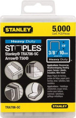 Stanley - 27/64" Wide Galvanized Steel Heavy Duty Power Crown Staples - 3/8" Leg Length - Exact Industrial Supply