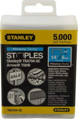 Stanley - 27/64" Wide Galvanized Steel Heavy Duty Power Crown Staples - 1/4" Leg Length - Exact Industrial Supply
