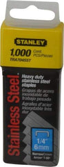 Stanley - 27/64" Wide Stainless Steel Narrow Crown Staples - 1/4" Leg Length - Exact Industrial Supply