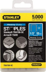 Stanley - 27/64" Wide Galvanized Steel Heavy Duty Power Crown Staples - 1/2" Leg Length - Exact Industrial Supply