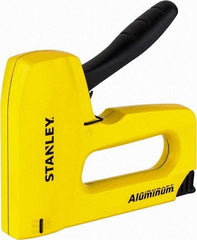 Stanley - Manual Staple Gun - 1/4, 5/16, 3/8, 1/2, 9/16" Staples, Yellow & Black, Aluminum - Exact Industrial Supply