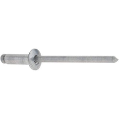 Stanley - Button Head Aluminum Color Coded Blind Rivet - Aluminum Mandrel, 0.188" to 1/4" Grip, 1/4" Head Diam, 0.125" to 0.133" Hole Diam, 0.4" Length Under Head, 1/8" Body Diam - Exact Industrial Supply