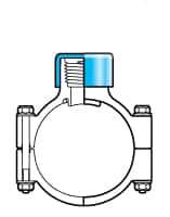 Value Collection - 4 x 2-1/2" PVC Plastic Pipe Clamp On Saddle with Viton O-Ring - Schedule 80, Pipe O.D. x SR Fipt End Connections - Exact Industrial Supply